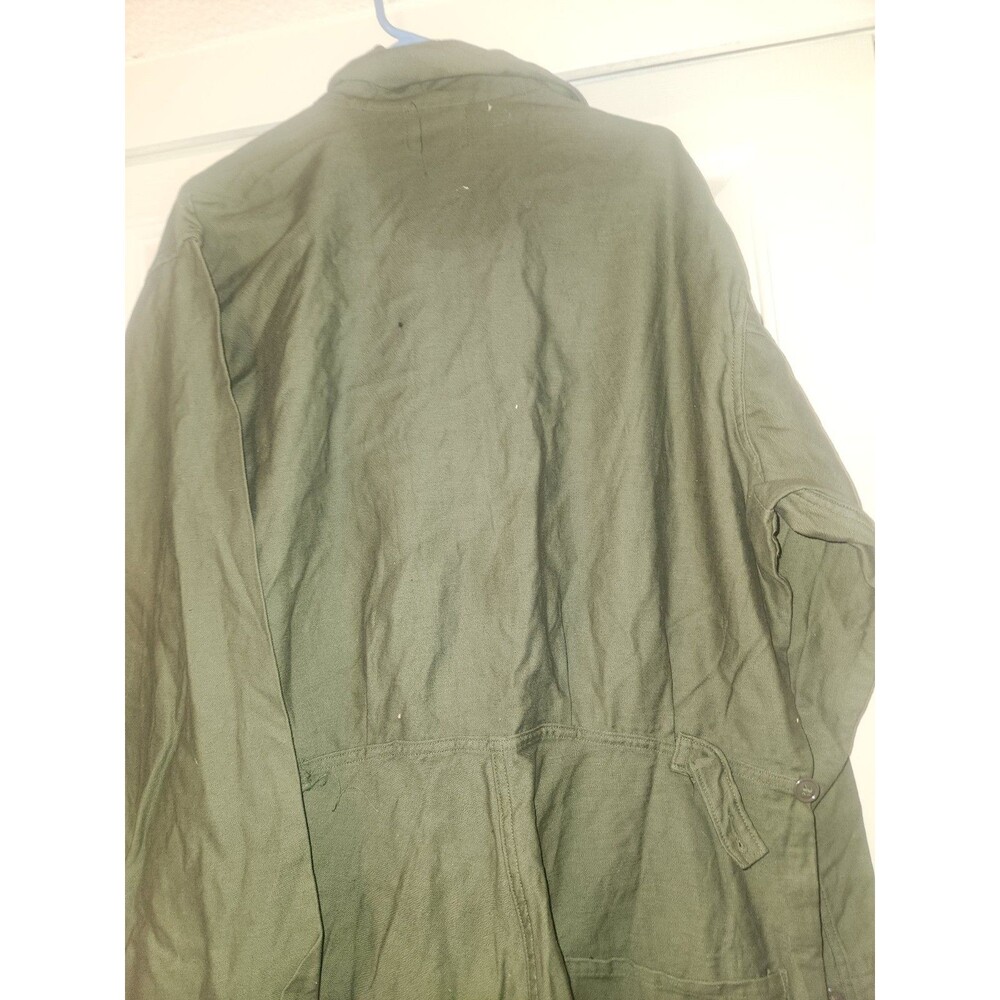 VINTAGE US Military Coveralls-Green Cotton Sateen - Vanderbilt Shirt Co. Size L - Picture 6 of 7